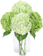 DuHouse 4Pcs Large Hydrangea Artificial Flowers,20 inch Latex Real Touch Hydrangeas for Home Wedding Bouquets Centerpieces Party Living Room Decoration(2Pcs Light Green+2Pcs Green)