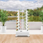 Hydroponic Growing System Kit, 56 Plant Hydroponic Tower Indoor Herb Garden Vertical Planter Germination Kit with Intelligent Water Circulation & Timer Function, Grower Harvest Fresh Herbs Vegetables