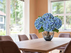 ZYTUYO 20 inches 4 Pcs Blue Green Real Touch Hydrangea Artificial Flowers Boho Lifelike Real Looking Latex Hydrangeas Flower with Long Stem for Home Decor Spring Table Centrepiece