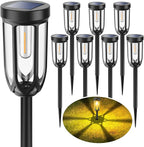 Barleit Solar Lights Outdoor 8 Pack, Solar Pathway Lights, Solar Lights Outdoor Waterproof IP65, Bright Auto On/Off Garden Lights, Solar Landscape Lights for Driveway Walkway Lawn Yard (Warm White)