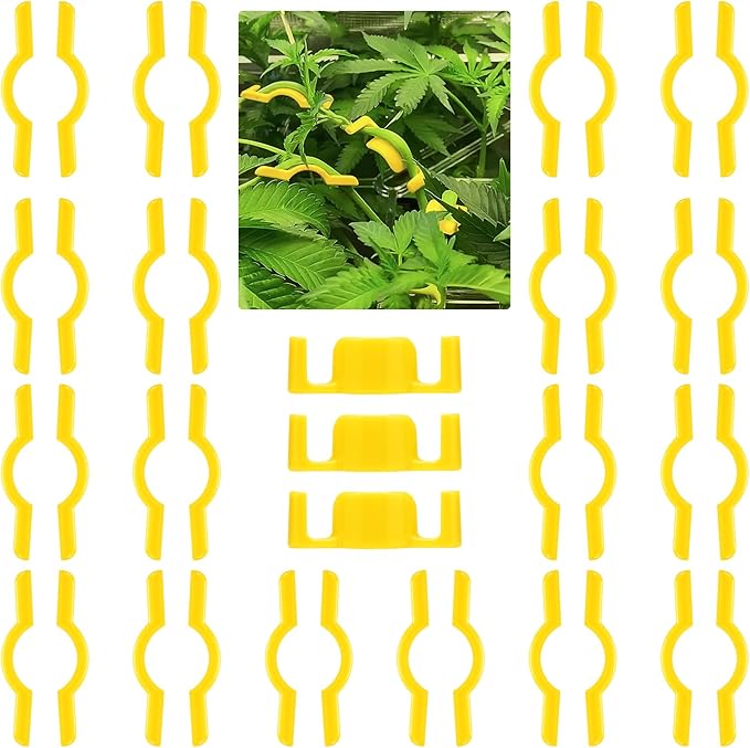 40 Pack LST Plant Training Clips – Durable & Reusable Stem Support for Low-Stress Training – Fits All Growth Stages