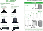 zazzy 2x2 Grow Tent 24"x24"x48"600D Mylar Hydroponic Indoor Plant Grow Tents with Observation Window, Tool Bag and Removable Waterproof Floor Tray for Plants