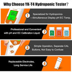 pH Meter for Hydroponics PPM EC Meter for Plant Nutrients Simultaneous Measurement of pH Conductivity TDS Temperature for Reservoir Tank Water DWC Aeroponic Garden Indoor Outdoor Growing