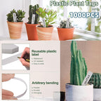 YaeCCC 1000 Pcs 4 Inches Plant Labels Plastic Plant Tags Nursery Garden Labels Pot Marker Garden Stake Tags for Fruit Trees, Flowers, Shrubs, etc