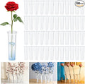 DAJAVE 100 Pack Floral Water Tubes 60 ML 4.3 Inch Plastic Water Tubes for Flowers, Clear Flower Vials with Caps for Fresh Flower Arrangements