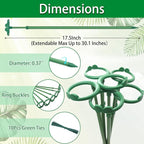Extendable Plant Stakes, Length Scalable from 17.5IN to 30.1IN Plant Support Stake, Orchid Sticks with Clips for Indoor Outdoor,Garden Stakes for Plant,Tomato,Vegetables,Monstera,Vine - 7Pack
