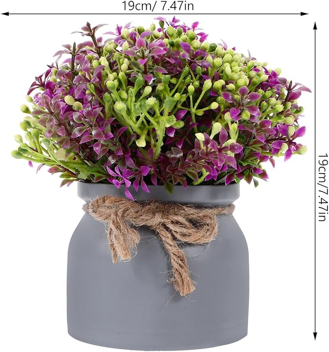 Artificial Potted Orchid Bonsai, Faux Floral Plant in Lotus Color Pot, Desktop Greenery Decoration for Home and Office Living Room