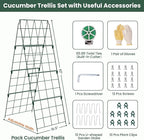 2 Pack Cucumber Trellis, 48"x16" Adjustable A-Frame Trellis for Climbing Plants, Metal Foldable Upgraded Vegetable Trellis for Raised Bed, Support for Tomatoes, Squash, Zucchini, Vegetables & Flowers