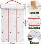 Qualirey Giant Sticky Fly Traps, Fly Strips for Indoor Outdoor Hanging Flying Tapes Non Toxic Ribbon Fruit Gnat Killer for Mosquito Plants House Horse Stable(295.3ft,White,10 Pcs)