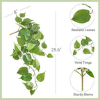 Mkono Fake Hanging Plants, 2pcs Artificial Plants for Home Decor Indoor Fake Vines Greenery for Bedroom Wall Living Room Bathroom Kitchen Office Christmas Decor, Pothos(No Flowerpot)