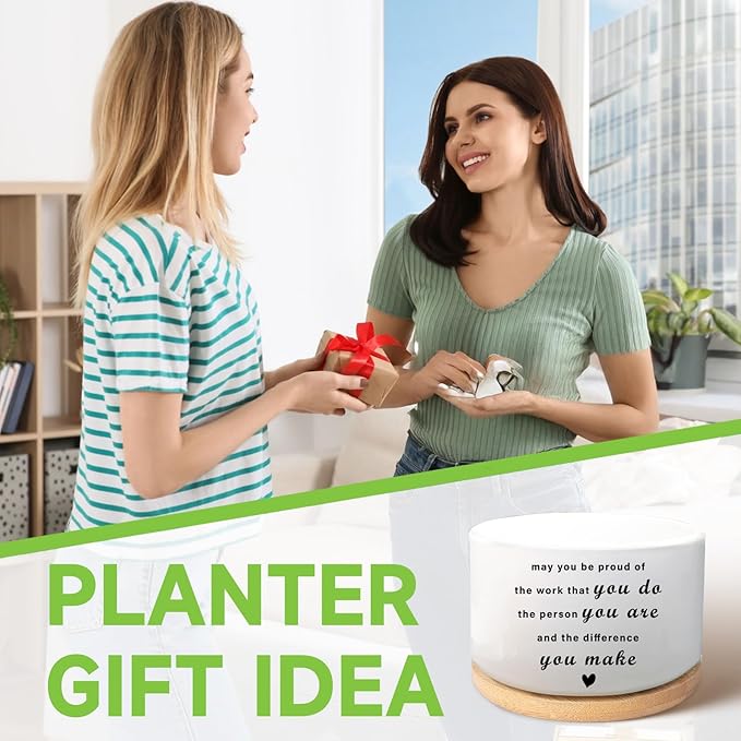 Coworker Gifts, May You Be Proud of The Work You Do, Succulent Plant Pot, Flower Cactus Planter, Employee Appreciation Farewell Gift for Coworker Colleague Work Bestie (Plants Not Included)