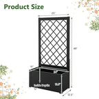 Giantex 44" Metal Raised Garden Bed with Trellis, Elevated Vertical Planter with Garden Trellis for Vine Plant Flower Climbing, Indoor & Outdoor Use Plant Box for Yard Garden Balcony