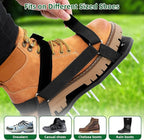 Ohuhu Lawn Aerator Shoes with Stainless Steel Shovel, Free-Installation Aerating Shoe with Hook&Loop Straps, Heavy Duty One-Size-Fits-All Spiked Aerating Sandals for Garden Grass