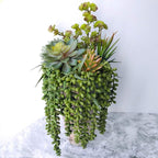 4 pcs Artificial Hanging Succulents Faux Burro's Tail Picks Trailing String of Pearls Succulent Fake Greenery Sprays 13.4" L for Basket Planter Centerpiece Floral Arrangement Indoor Outdoor Decor
