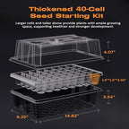 Patigrow 80-Cell Self-Watering Seed Starter Tray with Grow Light, Seed Starter Kit with 4.07” Humidity Dome, Indoor Seedling Starter Tray, Seed Starting Trays for Plant Germination, Seeds Growing