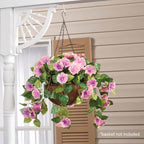 OakRidge Artificial Petunia Hanging Stem, Polyester – Pink, 25” Long – Faux Floral Home Décor for Indoor/Outdoor Use