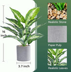 16" Small Fake Plants Artificial Tropical Faux Plants Indoor for Office Desk Shelf Bathroom Home Decor