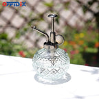 OFFIDIX Plant Mister, 300ML Vintage Glass Spray Bottle with Plastic Top Pump, Small Decorative Spritzer Watering Can for Indoor Outdoor House Plants (Transparent)