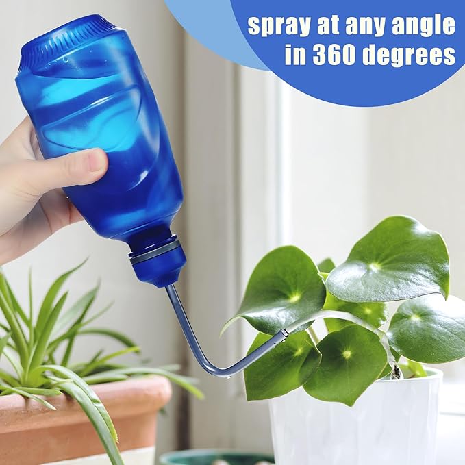 Watering Can 450ML,Succulent Watering Bottle Plant Flower Squeeze Bottle Plastic Bend Mouth Safety Wash Bottle 2 In 1 Spray Head Functionality