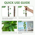 Ficus Tree Artificial Plants Indoor, 7FT Tall Fake Trees in White Pot, Large Potted Silk Floor Plant Artificial Trees, Green Lifelike Faux Ficus Tree for Home Room Office Porch Decor-Green