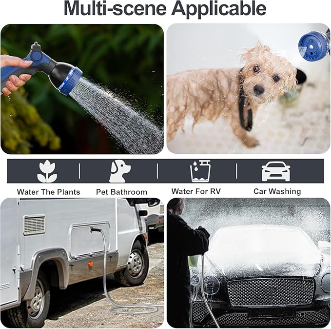 SPECILITE 1/2" 304 Stainless Steel Garden Hose, 50FT Water Pipe with Heavy Duty Metal Nozzle for Yard, Outdoor, Lawn - Flexible, Never Kink & Tangle, Puncture Resistant
