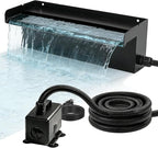 16 Inch Pond Spillway Waterfall Kit with 930GPH Pump, for Up to 6000 Gallon Ponds, Garden Patio Outdoor Water Feature,Waterfall for Pond(3-Year Warranty)