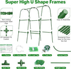 Cucumber Trellis for Raised Bed, U-Shape Garden Trellis for Climbing Plants Outdoor, Metal Arch Trellis for Vegetables, Plant Support for Tomato, Pea, Zucchini(31.5" L×30" W×47.2" H-Small)
