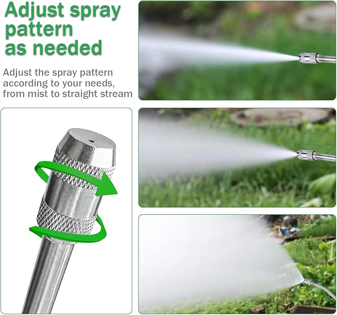 Sprayer Wand,Adjustable Universal Sprayer with 3/8" Brass Barb, Stainless Steel Replacement Sprayer Wand with Shut off Valve (44 Inches Sprayer Wand)