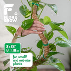 2 Pack 28" Sturdy Easy to Use Moss Pole Monstera Plant Support Stakes - Plant Stakes for Indoor Plants, Moss Poles for Climbing Plants, Tutores para Plantas Trepadoras Monstera Support Sticks