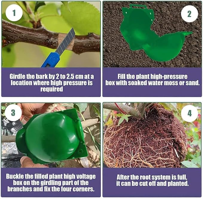 10PCS Rapid Root Plugs Air Layering Pods, Plant Propagation Station Reusable Air Layering Propagation Kit Grafting Tool Take Root Box Root Starter Propagation Ball Vases for Plants