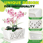 Ceramic Orchid Pot, 10 Inch Orchid Pots with Holes, Premium Thickened Handmade Glazed Pot for Orchidaceae Plants, Indoor Outdoor Decorative Flower Pots for Easy Repotting