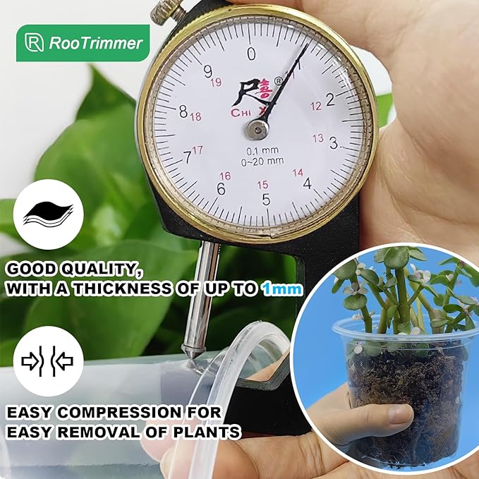RooTrimmer 4" Clear Seeding Pots 50-Pack Round for Seeds Starting, Seeds Germination Transparent Nursery Pots with Drainage Holes (4Inch,Clear,50Pcs)