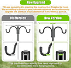 Gtongoko Double Shepherds Hook for Outdoor, 2 Pack 92 Inch Heavy Duty Bird Feeder Pole 3/4 Inch Thick Garden Hooks for Hanging Hummingbird Feeder, Plant Baskets, Solar Light Lanterns