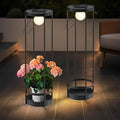 Outdoor Solar Floor Lamp 2-Pack with Plant Stands – Tall Solar Powered Patio & Garden Floor Lamps, Waterproof Standing Lights for Yard, Porch & Outdoor Décor (35.5" H - 2Pack)