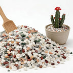 1/8 Inch Natural Aquarium Gravel, Small Pebbles for Fish Tank, Indoor Plants & Succulents, Mixed Color Mini River Rocks for Drainage, Terrarium, Top Dressing & Vase Filler, 6 lb