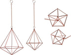 Hanging Air Plants Holders Geometric Airplant Hangers Rose Gold Tillandsia Holder Metal Pink Himmeli Metal Airfens Planter for Home Décor 4Pcs …