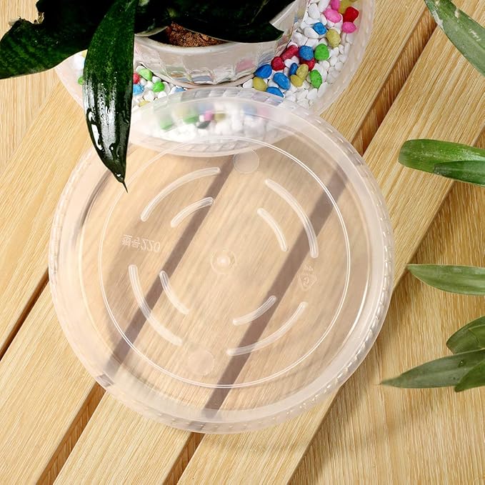 SupKing 2 Pack 12 Inch Plant Saucers Drip Tray Heavy Sturdy Plastic Flower Pot Saucers for Indoor,Clear Plastic Planter Water Tray for Plant Pots Liners (12''-Clear)