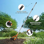 Rotary Cultivator Garden Tool, 2-in-1 Weeder & Soil Aerator with Detachable Weed Knife,73" Adjustable Stainless Handle, Dual-Function Rotary Tiller for Lawn Care, Reseed Grass, Soil Mixing