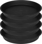 4 Pack of 14 inch Plant Saucer, Heavy Duty Plant Saucer 14 inch Round, Plastic Plant Water Tray for Pots, Plant Saucers for Indoors, Bird Bath Bowls, Pot Trays for Planter 12"/13"/14" (Black)