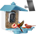 Bird Feeder with Camera for Outdoor, INKCKU 2K Solar Powered Bird Watching Camera, AI Identify Birds Species, Auto Capture Videos, Instant Arrival Alerts, Garden Decor, Gift for Mom Dad, Blue