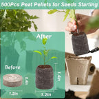 ZeeDix 500 Pcs (30mm) Peat Pellet Fiber Soil Plant Seed Starters - Seed Starter Pellets Pods Compressed Peat Pellets for Grow Herbs, Plant, Flowers and Vegetables