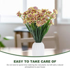 Veemoon 6pcs Yellow Uv-Resistant Faux Orchid Bouquet Set, Decorative Fake Flowers Simulation Arrangement for Home and Living Room Décor, Party Photo Prop, Wedding Centerpiece