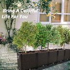 Large Planters for Outdoor Plants Raised Garden Bed Kit Rectangular Elevated Plastic Garden Boxes for Gardening Vegetables Flowers in Backyard Patio Balcony