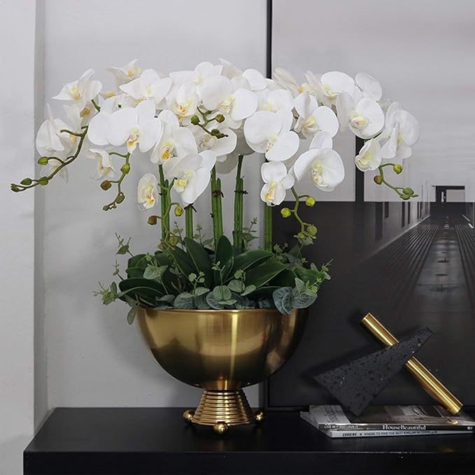 FagusHome 32" Artificial Phalaenopsis Flowers 6 Pcs Artificial Orchid Flowers Stem Plants for Home Décor (6Pcs)