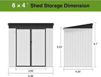 6 x 4FT Sheds & Outdoor Storage,White Metal Waterproof Storage Shed with Door and Lock Outdoor Shed,All-Weather Shelter for Bike, Gardening Tools, Lawn Mowers