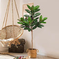 5FT Tall Fake Tree Plant for Home Decor, Artificial Rubber Tree Indoor Floor Plant, Large Faux Ficus Tree Potted Fake Tropical Plants Decorative for Office Store Room Corner Decor