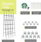 Cucumber Trellis for Raised Bed, Rifny 16.5 x 40 Inch Metal Trellis for Climbing Plants Outdoor with Plant Clips Twist Ties, Garden Plant A-Frame Trellis for Vegetable Pea Tomato (Black, 2 PCS)