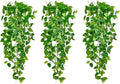 Fake Hanging Plants Vines(3pcs)for Room Decor, Artificial Ivy Greenery Garlands for Home Bedroom Living Aesthetic Kitchen Office Wall Patio Bookshelf,Indoor,Outdoor Farmhouse Decorations(No Basket)
