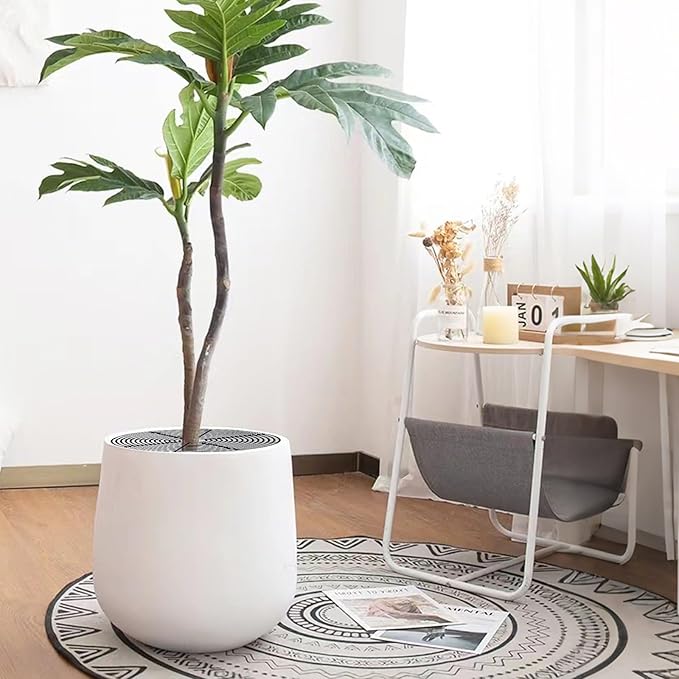 11.8 Inch Plant Pot Cover,Durable Cat & Dog Digging Stopper with Deep Stakes,Adjustable Soil Guard Grid for Indoor & Outdoor Flower Pots,Black Animal Protector