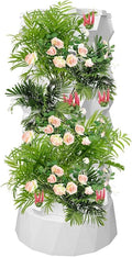 Hydroponic Tower, 14-Layer Hydroponics Growing System Kit with 70 Slots, Vertical Garden System with 20L Water Tank and Pump for Indoor Outdoor Home, Balcony & Patio (64 Slots)